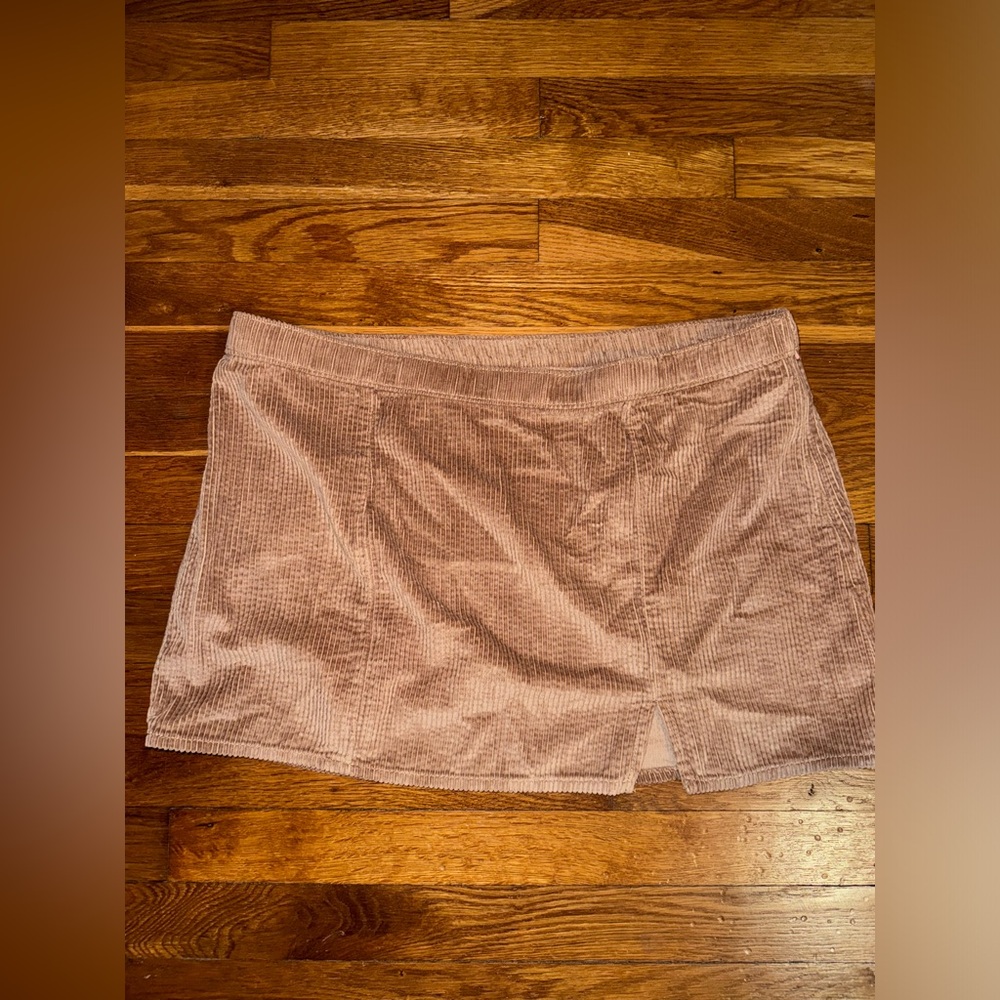 Aerie brown corduroy mini skirt with tiny slit - XL